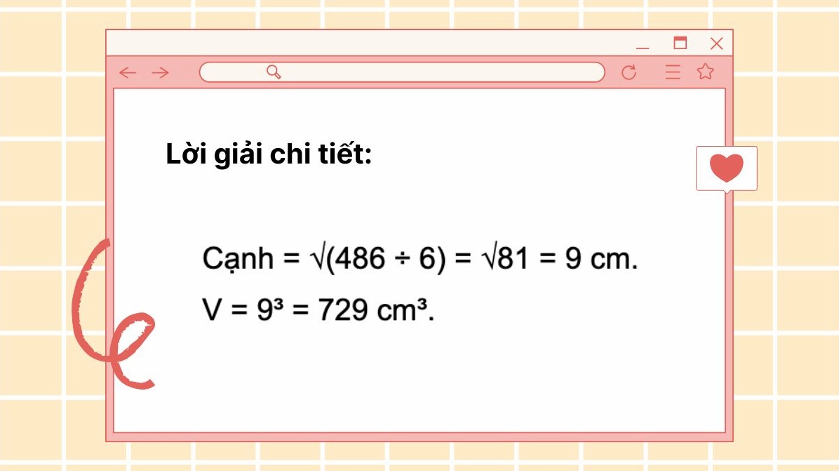 Bài tập về tính thể tích hình lập phương đơn giản