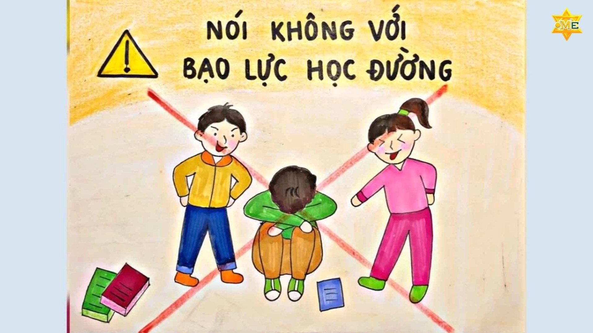 Bố cục tranh vẽ phòng chống bạo lực học đường