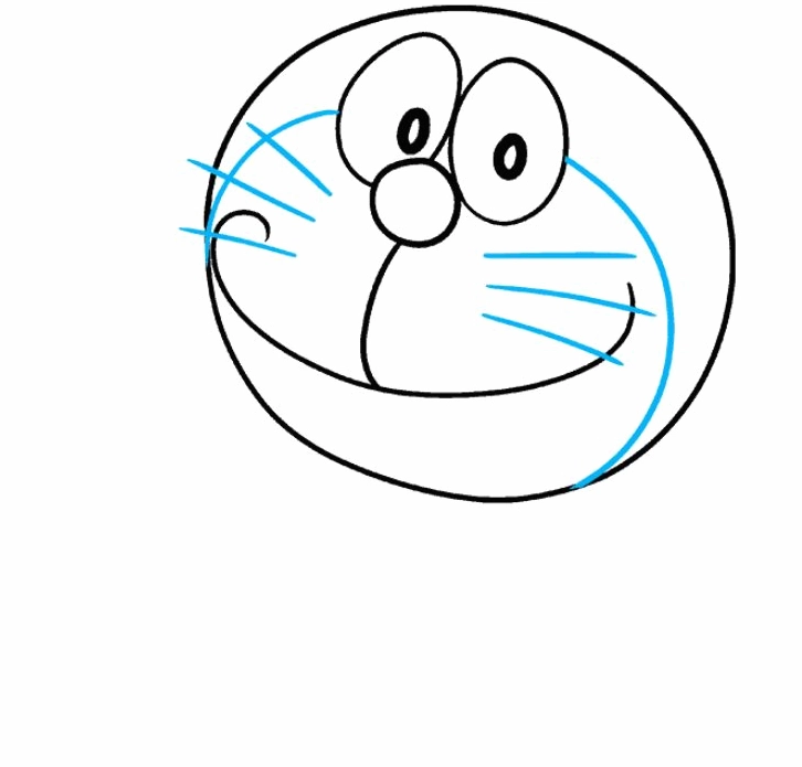 Bước 5: Vẽ các chi tiết cơ thể cách vẽ Doraemon