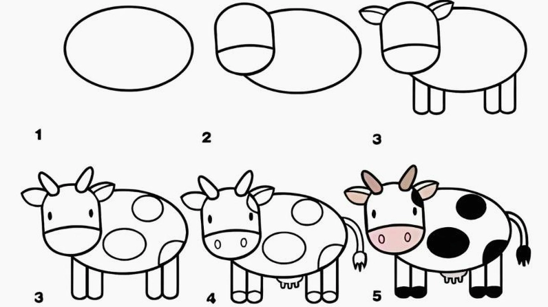 Cách vẽ chân bò đơn giản