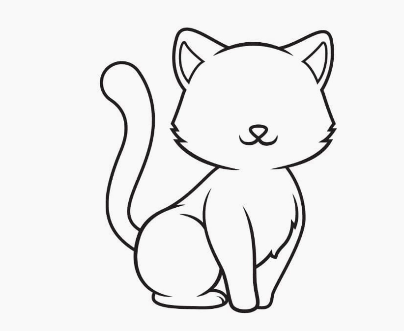 Cách vẽ mèo đang ngồi