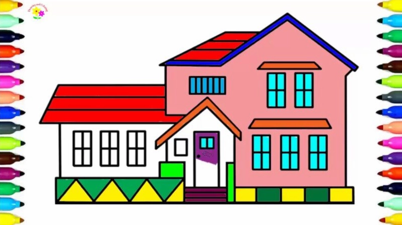 Cách vẽ nhà 2 tầng đẹp