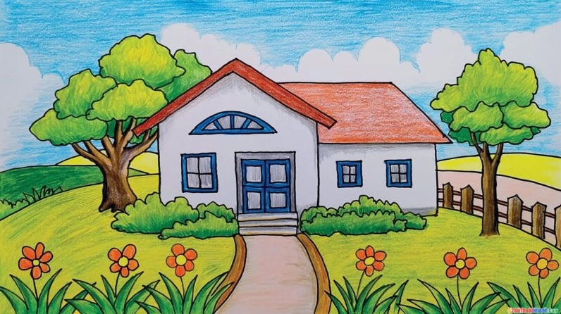 Cách vẽ nhà đơn giản cho người mới bắt đầu