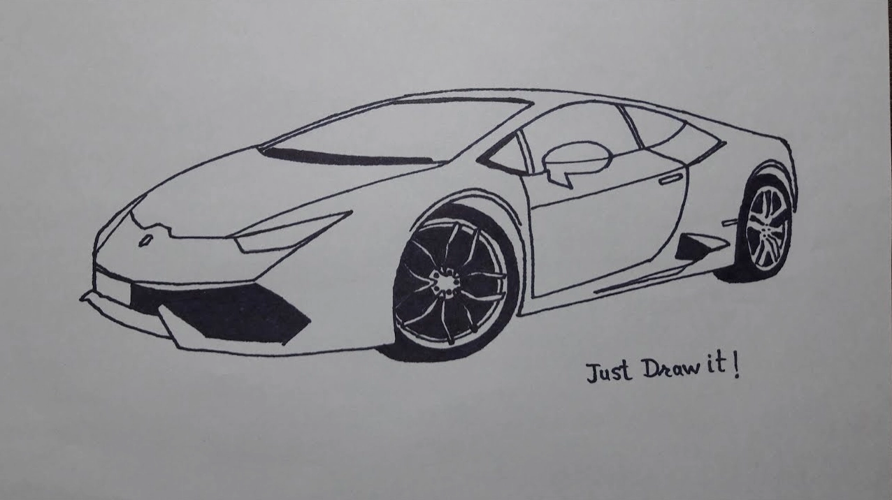 Cách vẽ ô tô Lamborghini đơn giản