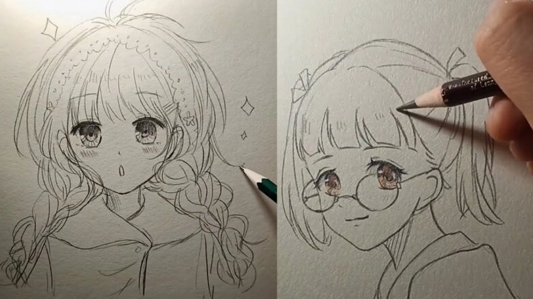 Cách vẽ tóc anime nữ cực xinh