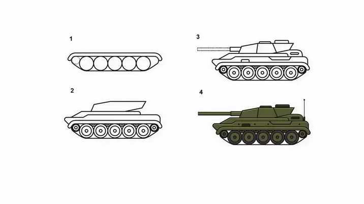Cách Vẽ Xe Tăng Đơn Giản