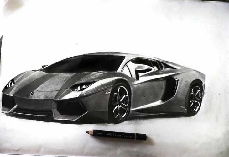 Hình ảnh vẽ ô tô Lamborghini