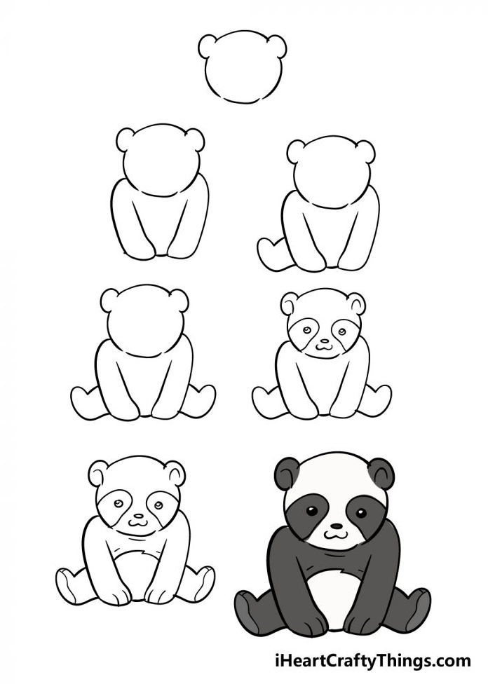 Hình vẽ gấu trúc cute