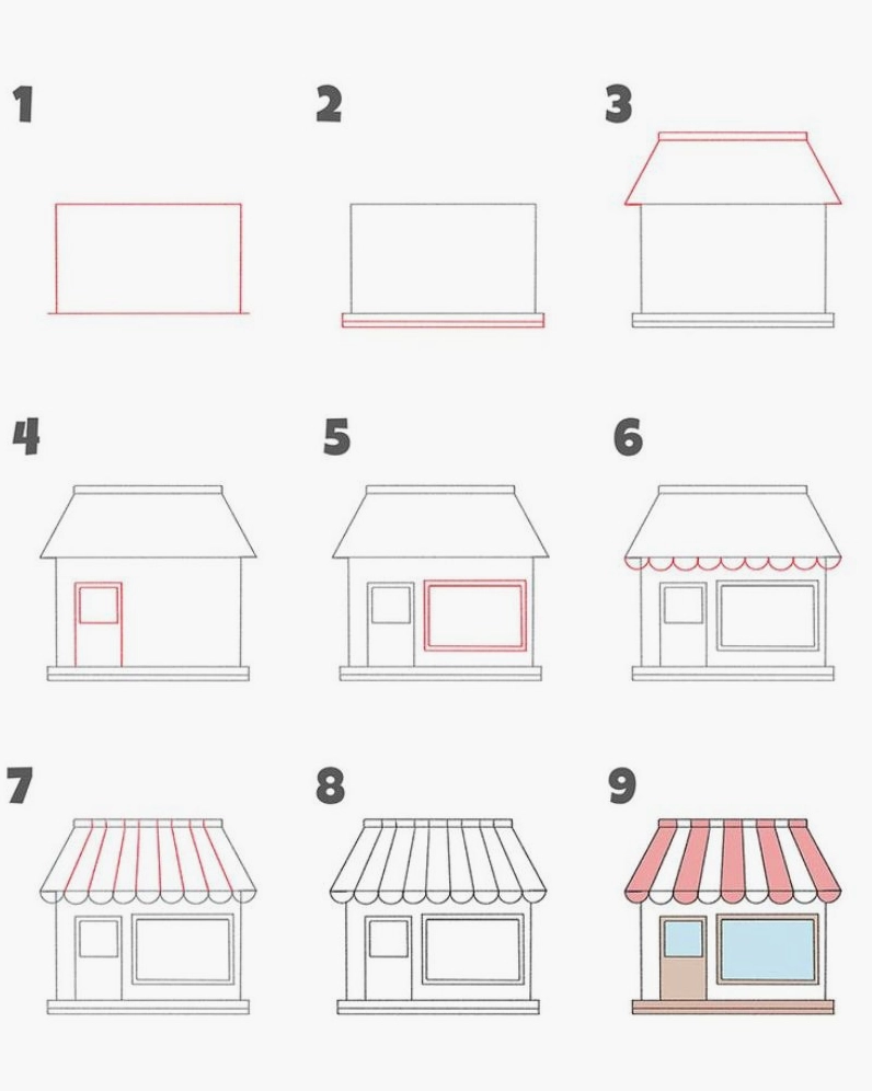 Hoàn thiện bức vẽ ngôi nhà 3D với cây xanh và lối đi