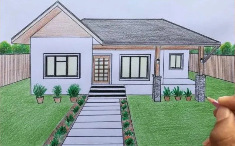 Hoàn thiện khối lập phương của ngôi nhà 3D