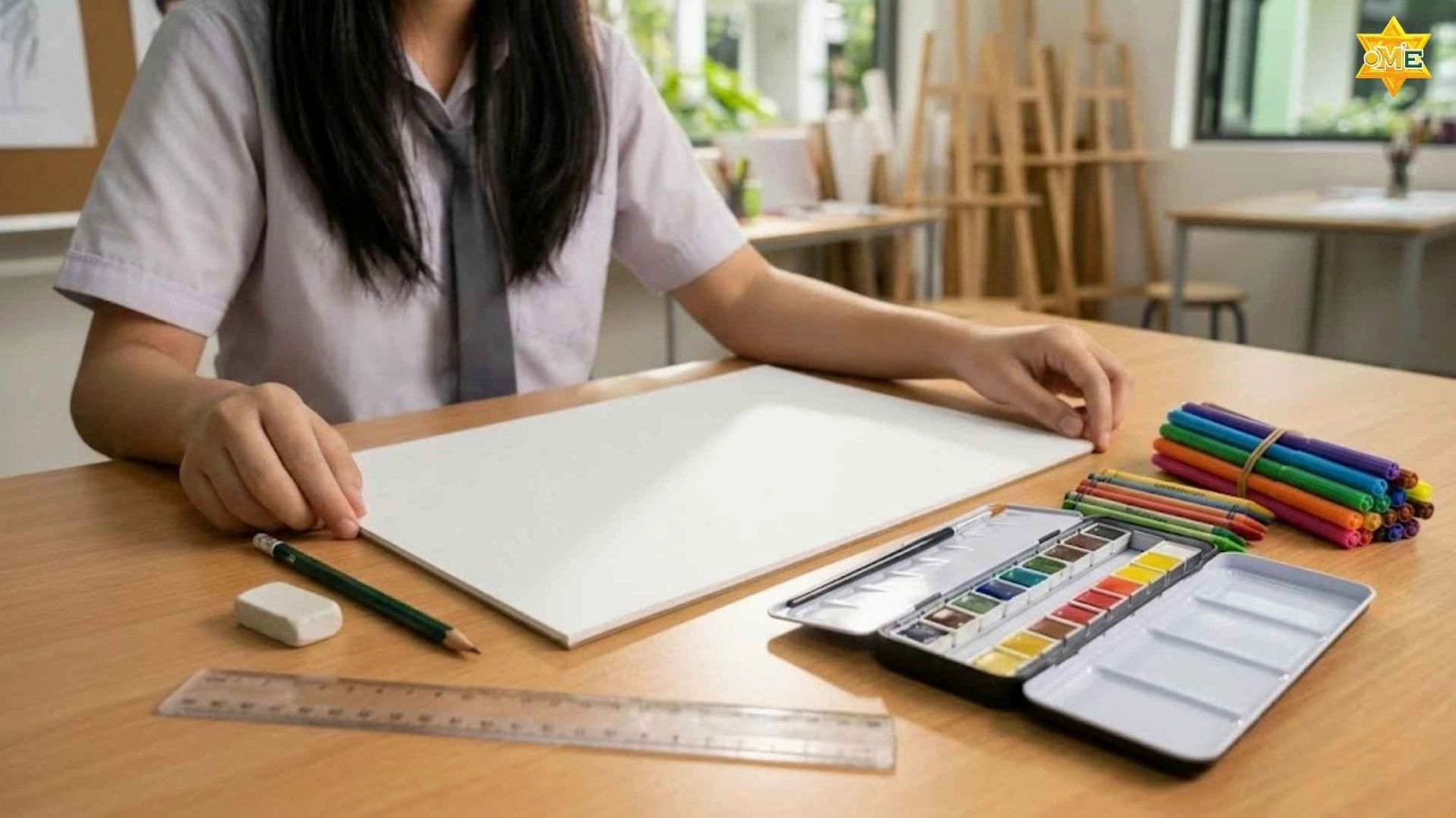 Học sinh đang vẽ tranh phòng chống bạo lực học đường