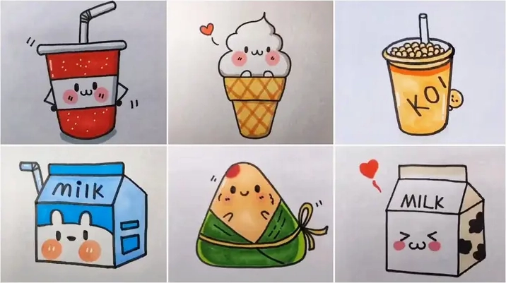 Hướng dẫn cách vẽ đồ ăn cute đơn giản