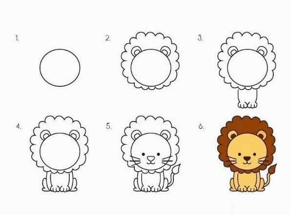 Hướng dẫn vẽ sư tử từng bước đơn giản