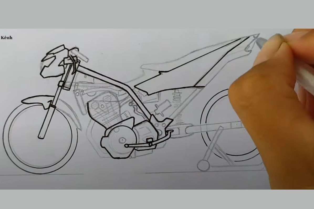 Khung sườn xe độ cần vẽ sắc nét và mạnh mẽ
