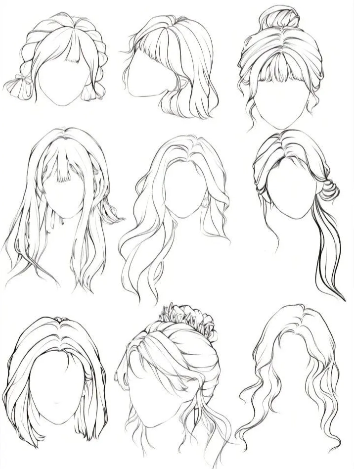 Kiểu tóc vẽ anime nữ
