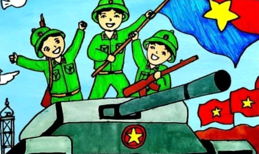 Mẫu vẽ chú bộ đội