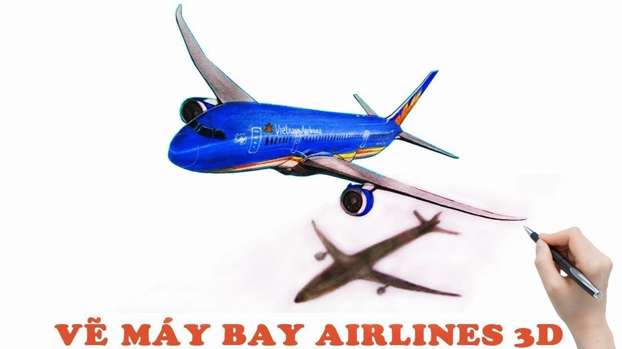 Minh họa cách vẽ máy bay 3D