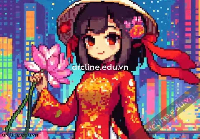 Minh họa thiết lập lưới trong phần mềm vẽ pixel