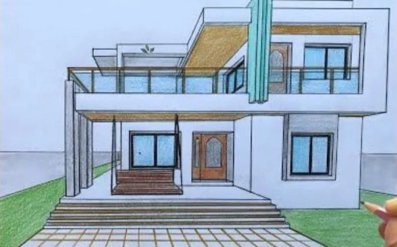 Thiết lập đường chân trời và hai điểm tụ