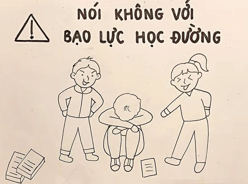 Thực hành cách vẽ bạo lực học đường