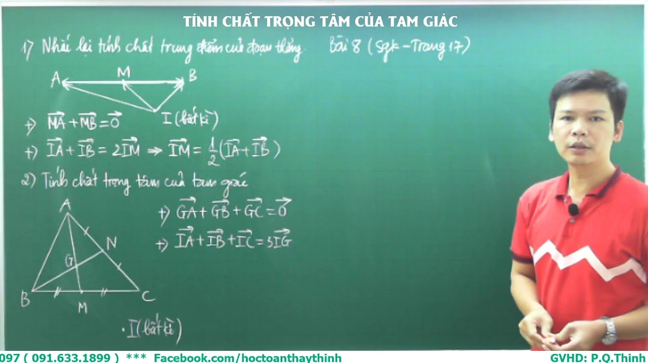 Tính chất của trọng tâm trong tam giác