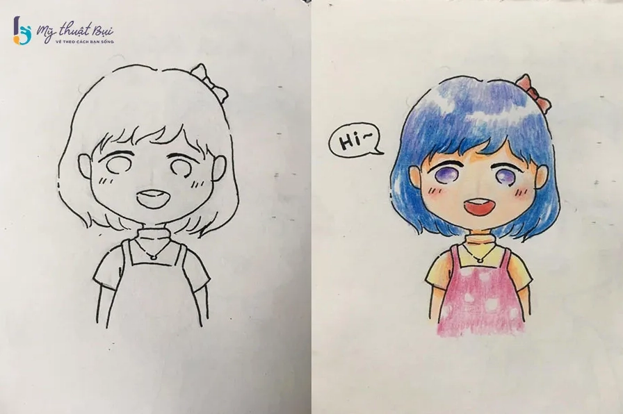 Tô màu hoàn thiện nhân vật Chibi