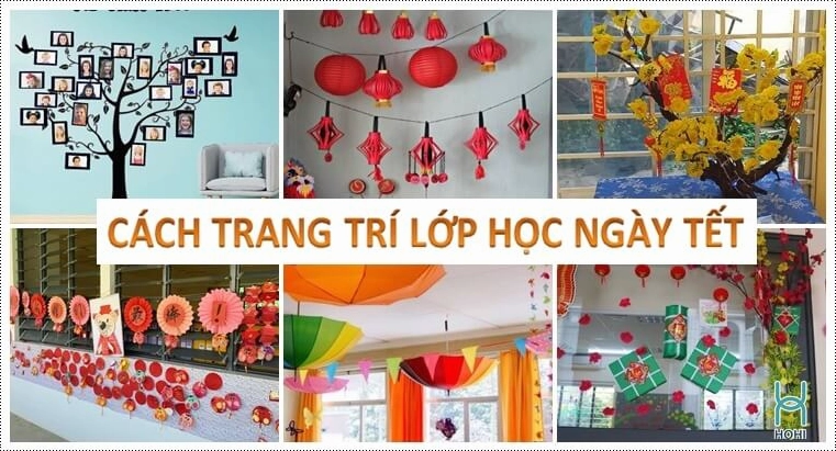 Trang trí lớp học ngày tết