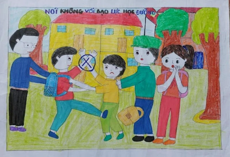 Tranh biểu tượng về bạo lực học đường