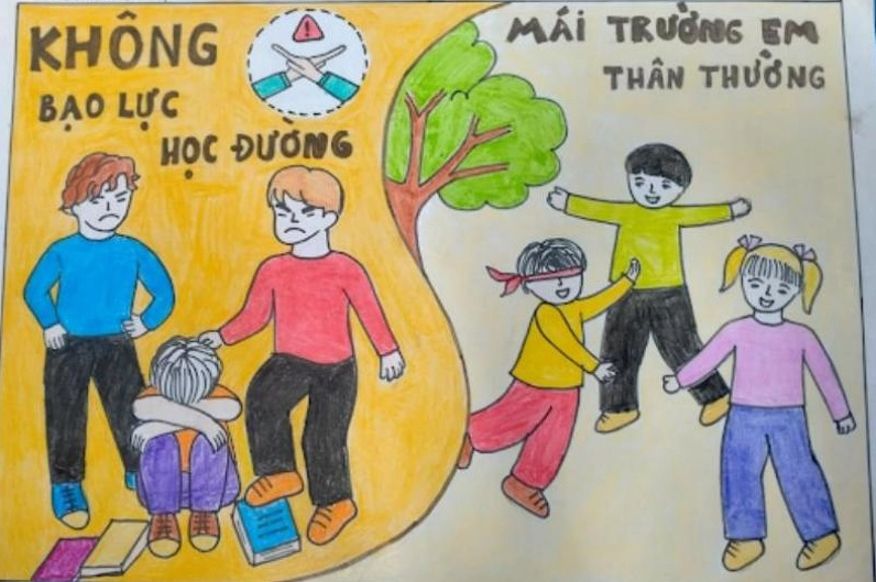 Tranh kêu gọi hành động phòng chống bạo lực học đường