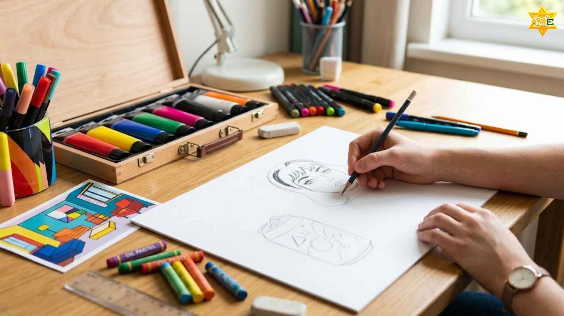 Tranh Pop Art với đường nét đậm và màu sắc tương phản