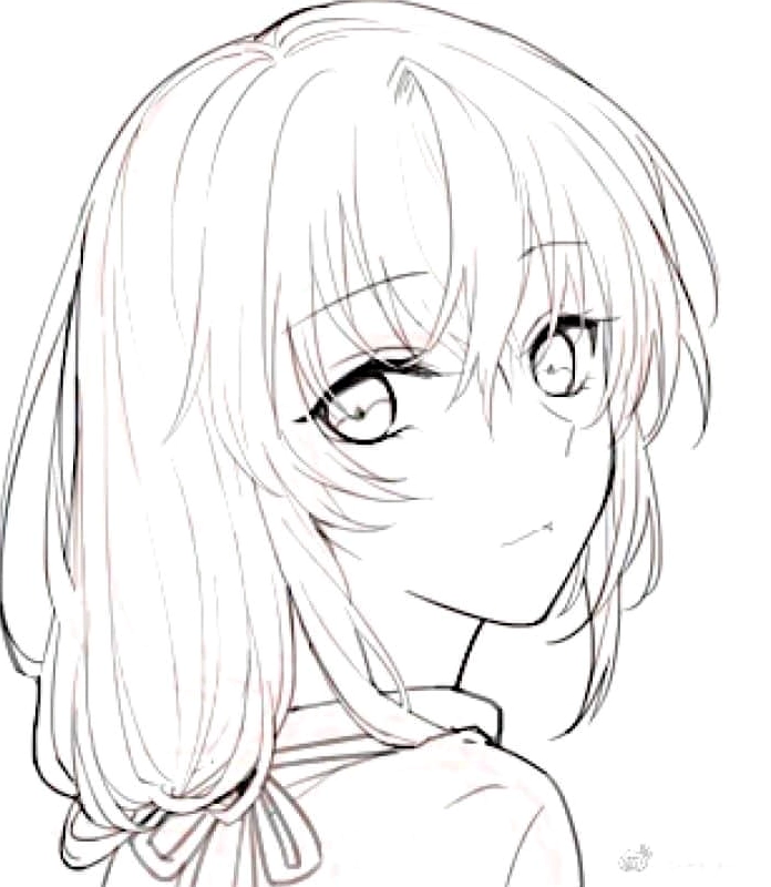 Tranh Vẽ Anime Không Màu đẹp