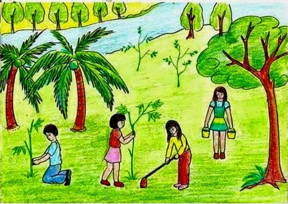 Tranh vẽ kêu gọi chung tay bảo vệ môi trường và nguồn nước