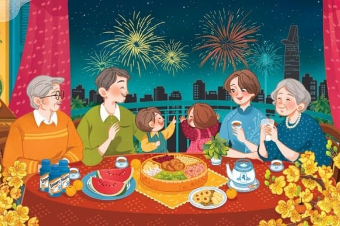 Tranh vẽ ông đồ cho chữ ngày Tết