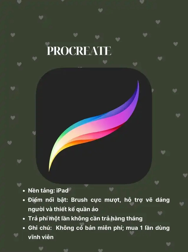 Ứng dụng Procreate hỗ trợ vẽ