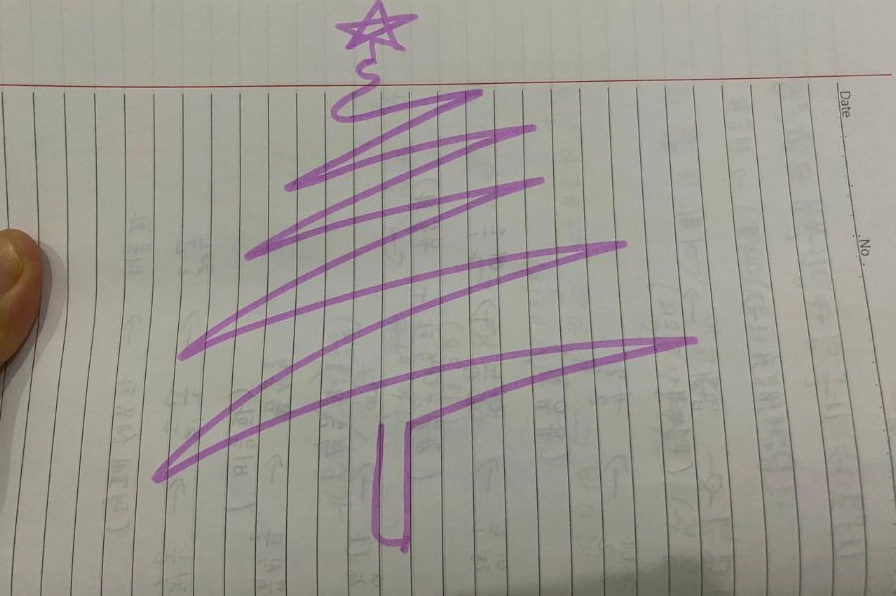 Vẽ cây thông Noel bằng nét dích dắc