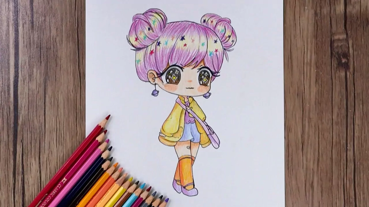 Vẽ chibi nữ đơn giản