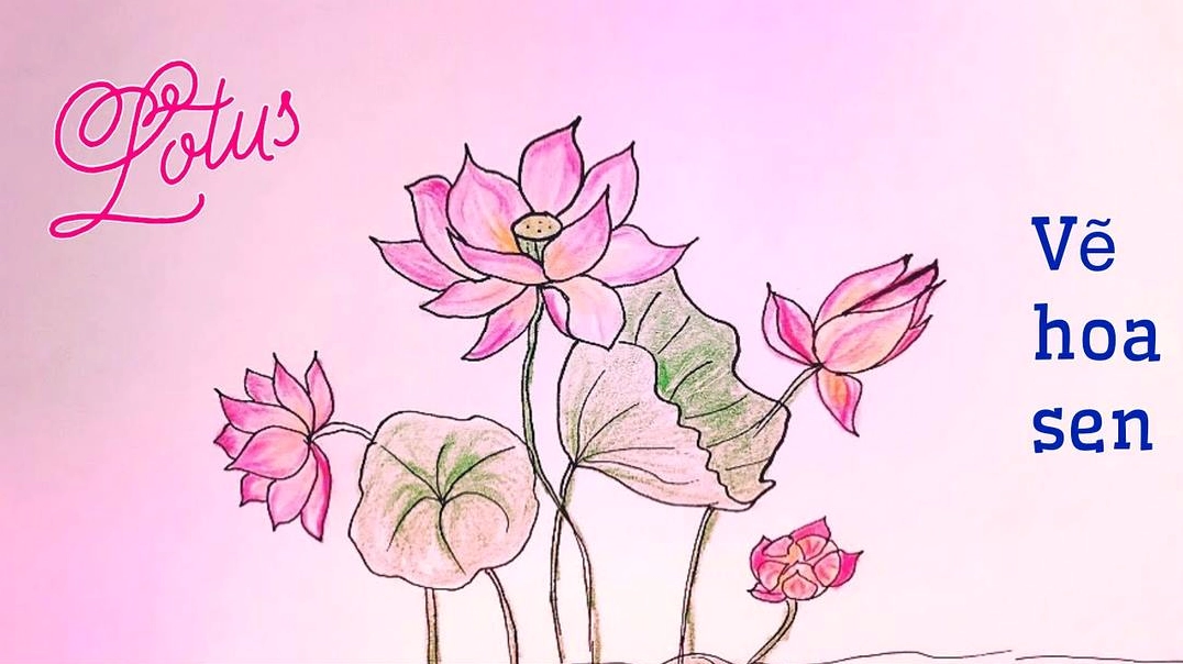Vẽ hoa trang trí góc giấy A4 ví dụ