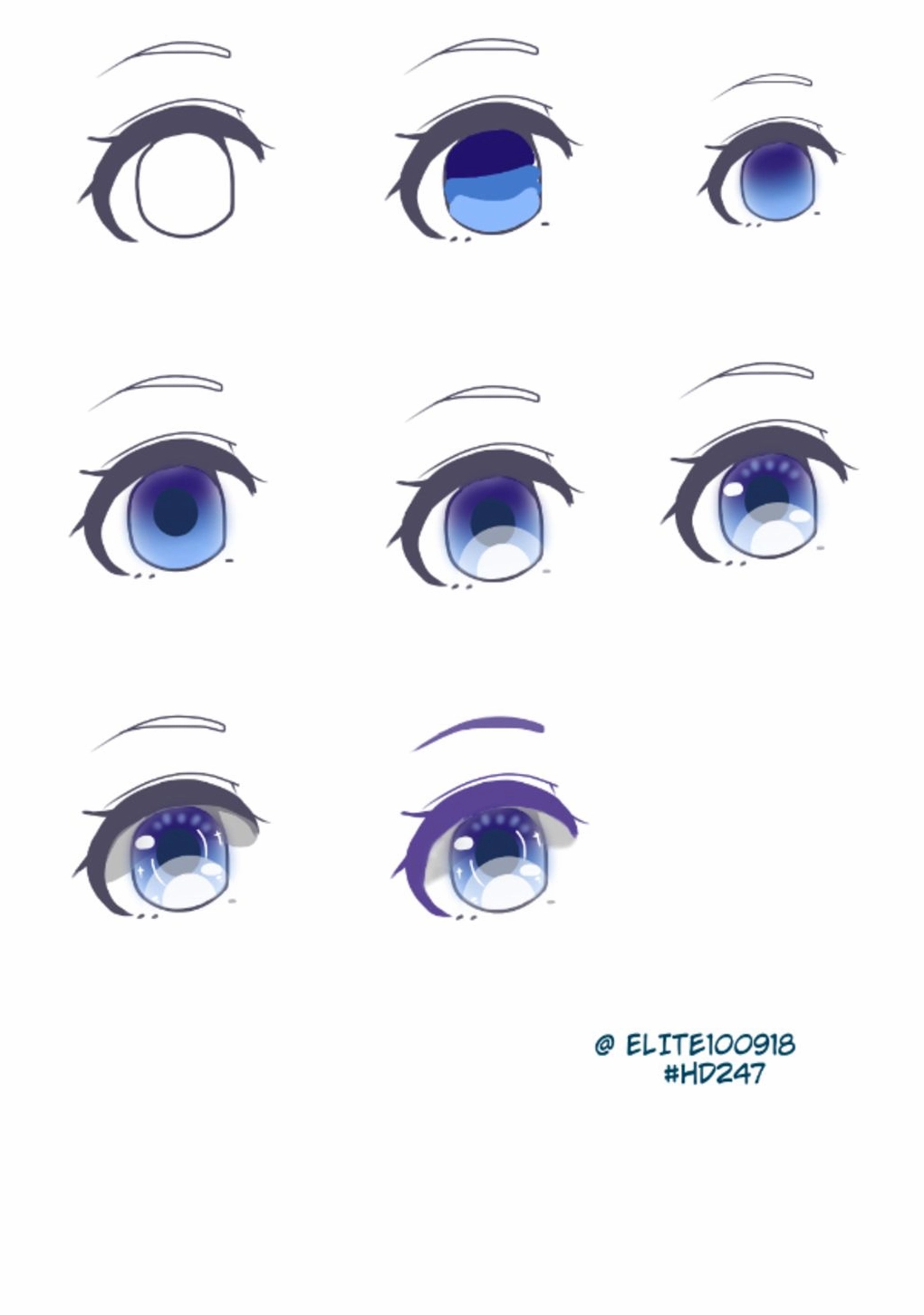 Vẽ mắt anime nữ dễ thương