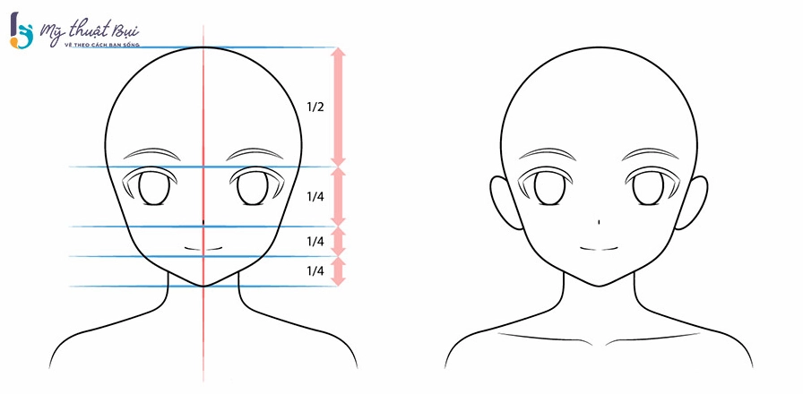 Vẽ mắt và lông mày cho nhân vật anime