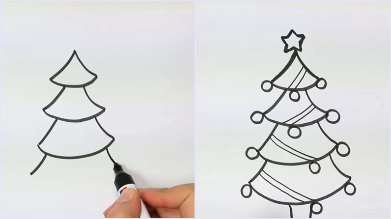 Vẽ thân cây thông Noel bằng hình chữ nhật