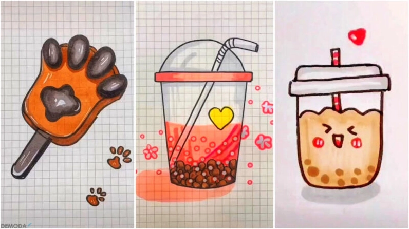 Vẽ tranh cute đồ ăn đáng yêu cho con gái