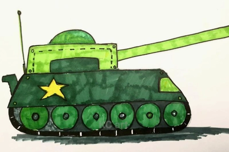 Xe tăng tô màu với kỹ thuật tạo bóng đơn giản