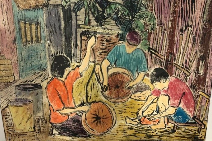 Bản đồ Việt Nam được vẽ bằng màu sáp