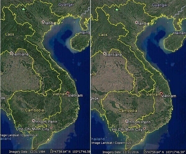 Bản đồ Việt Nam qua vệ tinh