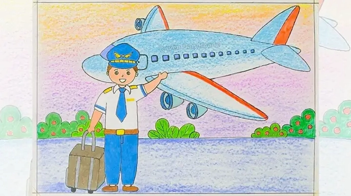 Bản phác thảo bức tranh ước mơ với các đường nét chì cơ bản