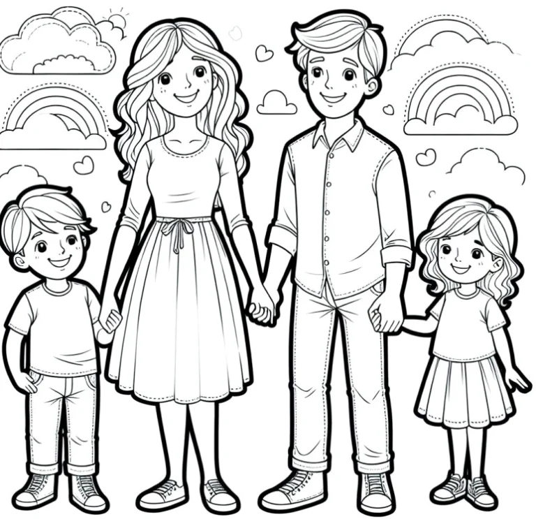 Bật mí cách vẽ gia đình 4 người siêu dễ, ai cũng làm được!
