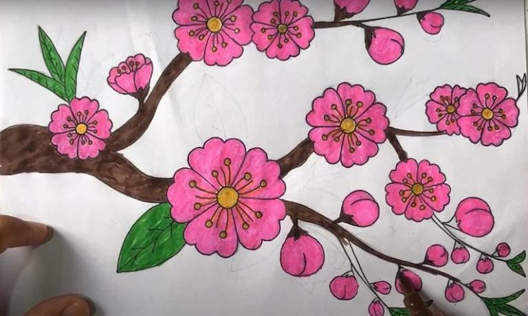 Bật mí cách vẽ hoa đào đơn giản bằng bút chì: Từ A-Z cho người mới bắt đầu