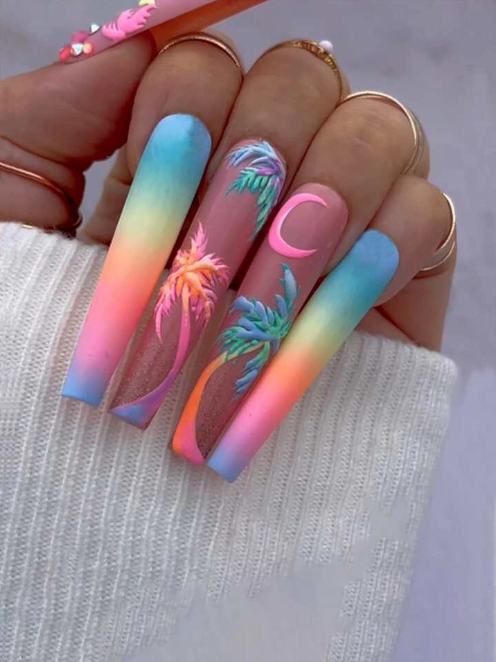 Bộ móng giả hình cây dừa