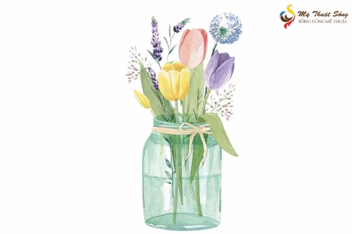 Bông hoa tulip vẽ bằng bút chì