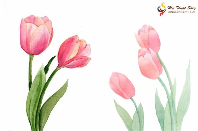 Bức tranh hoa tulip hoàn chỉnh
